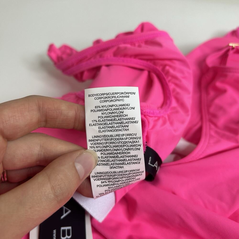 La Blanca Hot Pink Ruffle One-Piece Swimsuit - Picture 7 of 7
